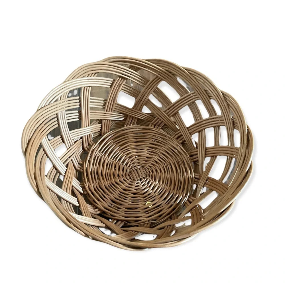 Vintage Large Wicker Basket Bowl